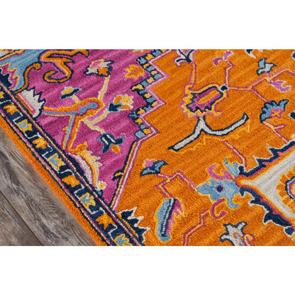 Traditional Runner Area Rug, Orange, 2'3" X 7'10" Runner