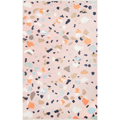 Contemporary Runner Area Rug, Pink, 2'3" X 8' Runner