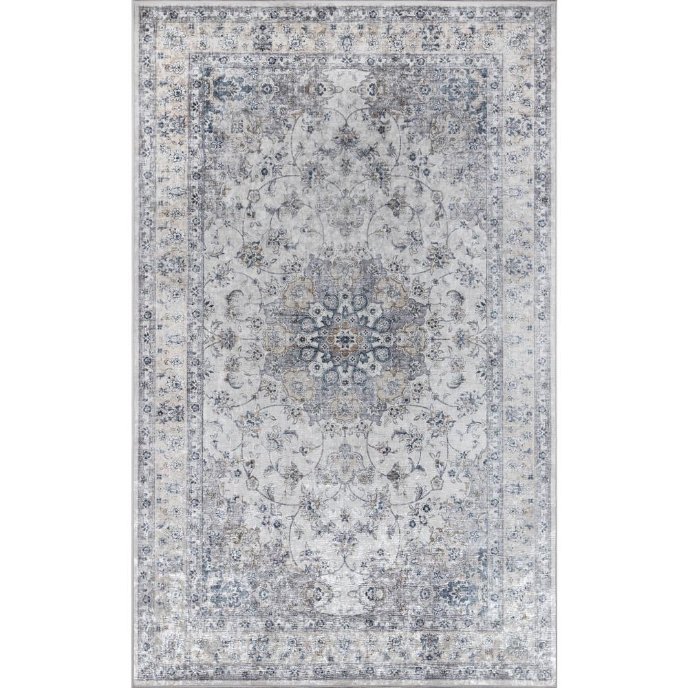 Traditional Runner Area Rug, Grey, 2'3" X 8' Runner