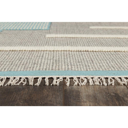 Contemporary Runner Area Rug, Blue, 2'3" X 8' Runner