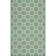 Contemporary Rectangle Area Rug, Aqua, 3'6" X 5'6"