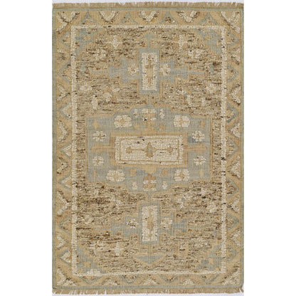 Traditional Rectangle Area Rug, Blue, 3'6" X 5'6"