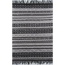 Contemporary Rectangle Area Rug, Black, 3'9" X 5'9"