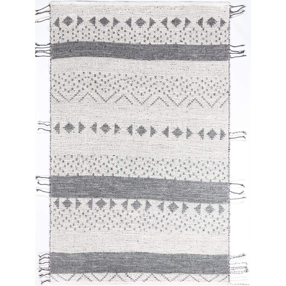 Contemporary Rectangle Area Rug, Black, 3'9" X 5'9"