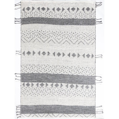 Contemporary Rectangle Area Rug, Black, 3'9" X 5'9"