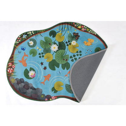 Playground Pond Blue Kid Rug 6' X 8'2"