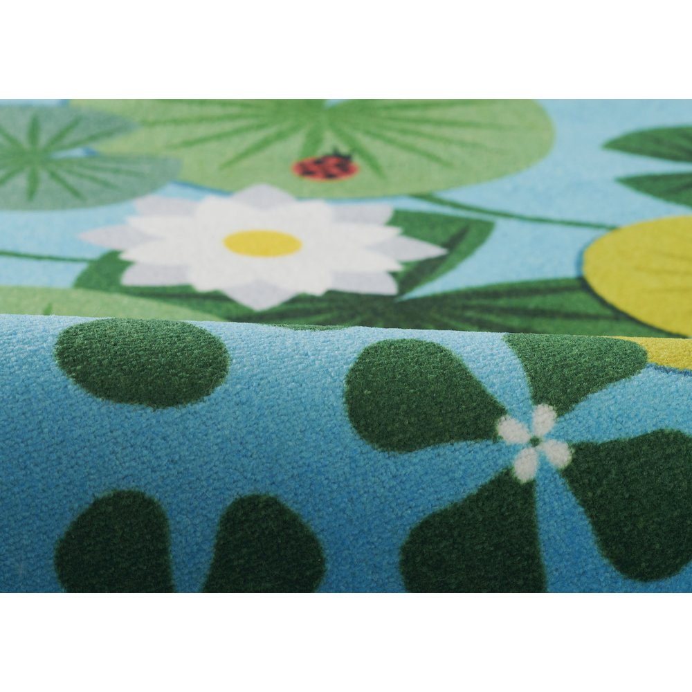 Playground Pond Blue Kid Rug 6' X 8'2"