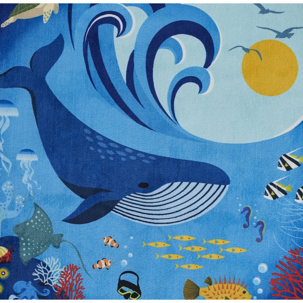 Playground Ocean Blue Kid Rug 6' X 6' Round