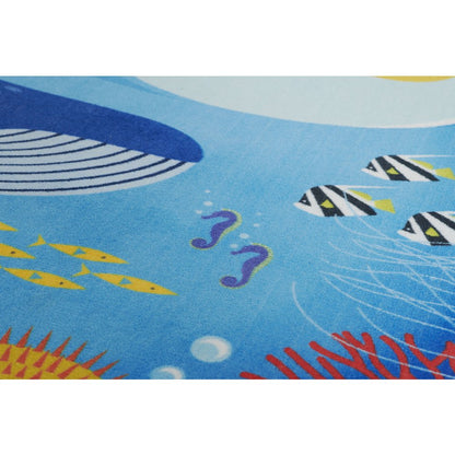 Playground Ocean Blue Kid Rug 6' X 6' Round