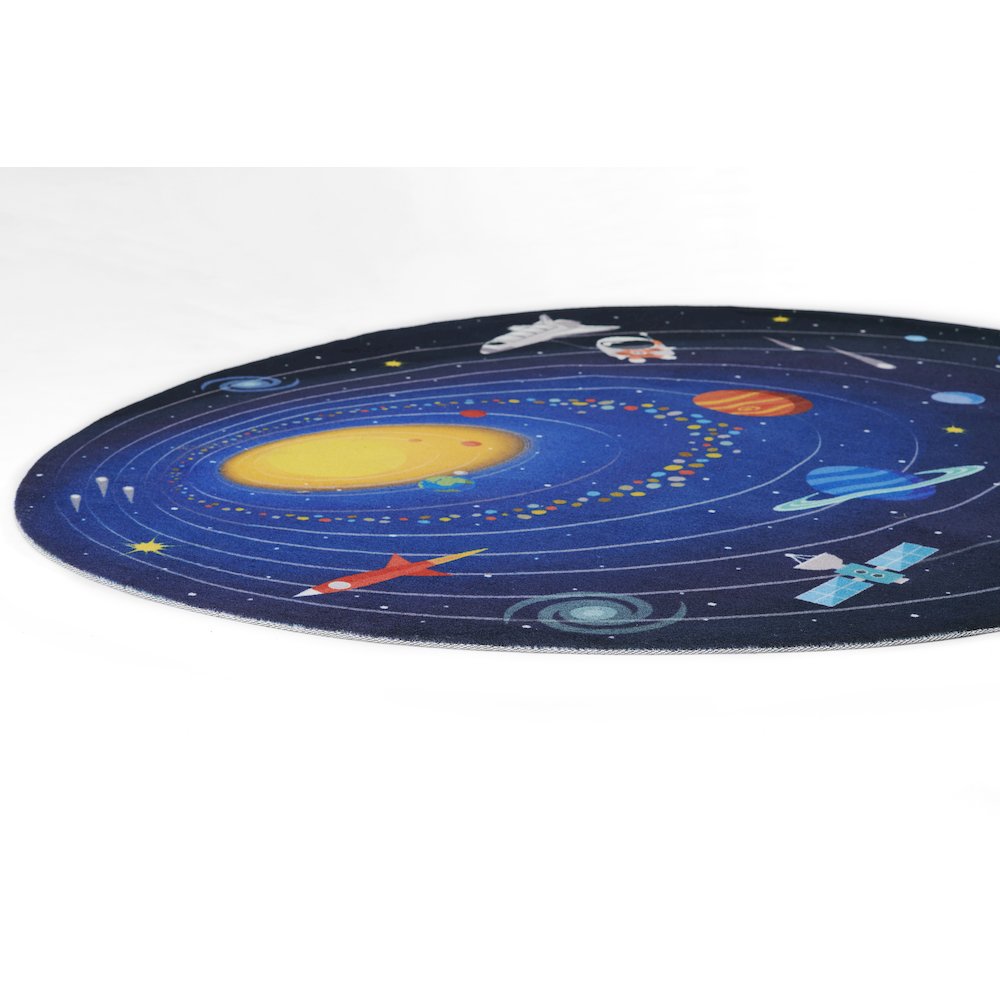 Playground Space Blue Kid Rug 6' X 6'8"