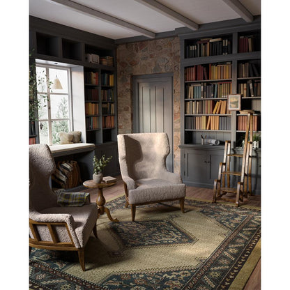Traditional Rectangle Area Rug, Blue, 5' X 8'