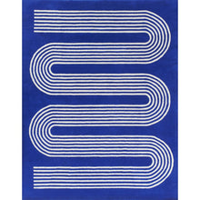 Contemporary Runner Area Rug, Cobalt, 2'6" X 8' Runner