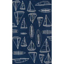 Casual Rectangle Area Rug, Navy, 3'9" X 5'9"