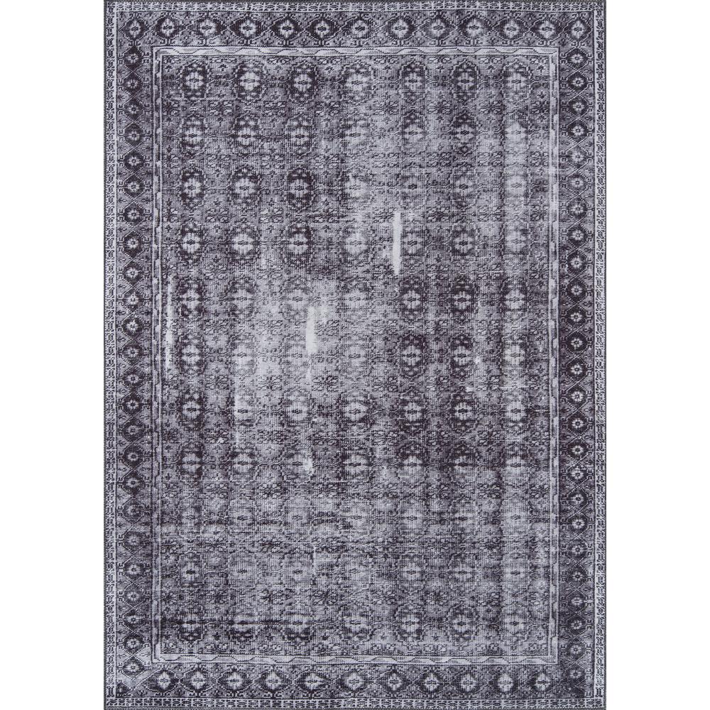 Traditional Rectangle Area Rug, Charcoal, 3' X 5'