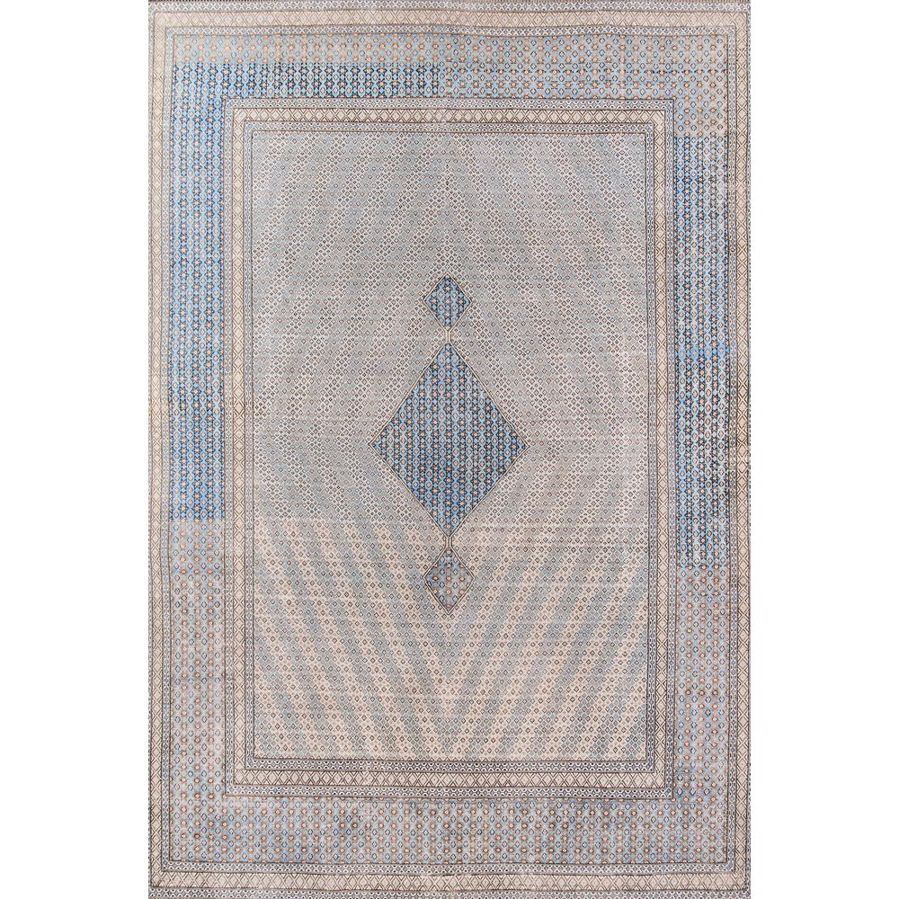 Traditional Rectangle Area Rug, Blue, 2' X 3'