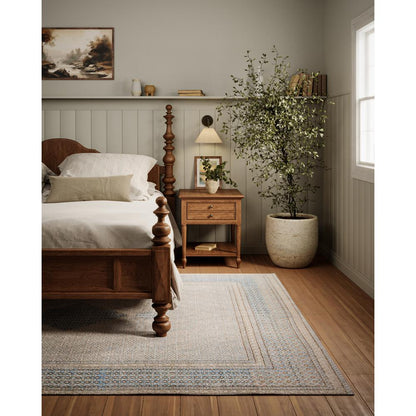 Traditional Rectangle Area Rug, Blue, 2' X 3'