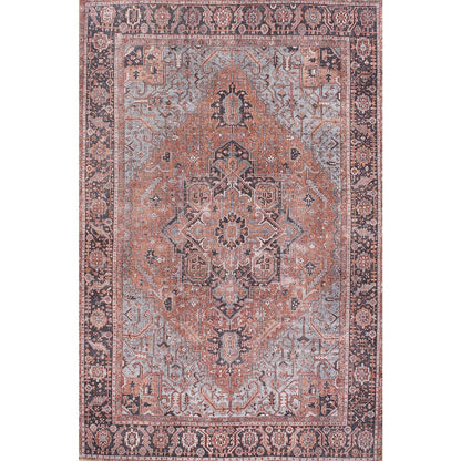 Traditional Rectangle Area Rug, Copper, 2' X 3'