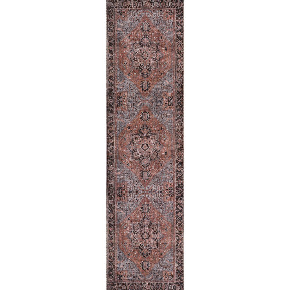 Traditional Rectangle Area Rug, Copper, 2' X 3'