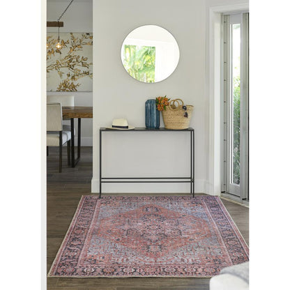 Traditional Rectangle Area Rug, Copper, 2' X 3'