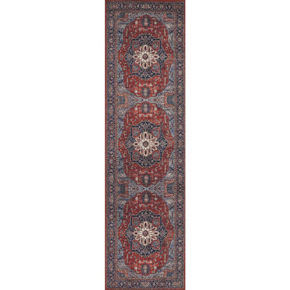 Traditional Rectangle Area Rug, Red, 2' X 3'