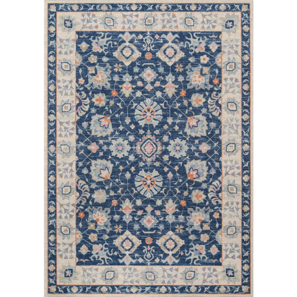 Traditional Rectangle Area Rug, Navy, 3'3" X 5'