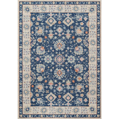 Traditional Rectangle Area Rug, Navy, 3'3" X 5'