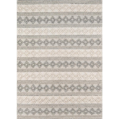 Contemporary Rectangle Area Rug, Ivory, 3' X 5'