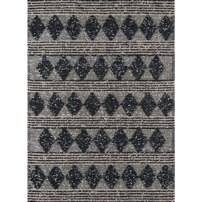 Contemporary Rectangle Area Rug, Charcoal, 3' X 5'