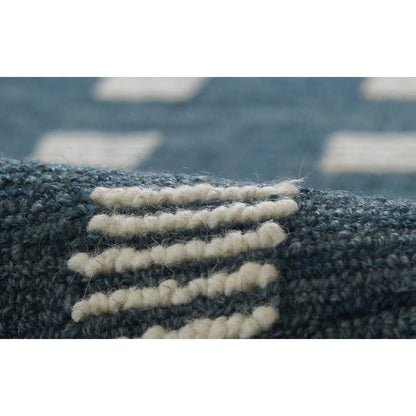 Contemporary Rectangle Area Rug, Blue, 3'6" X 5'6"