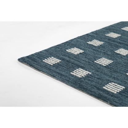 Contemporary Rectangle Area Rug, Blue, 3'6" X 5'6"