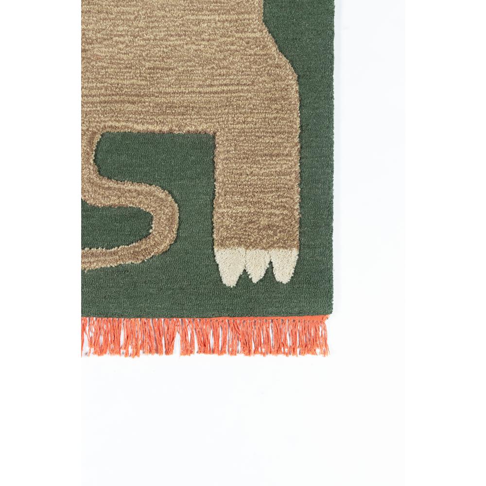 Contemporary Rectangle Area Rug, Green, 5' X 7'