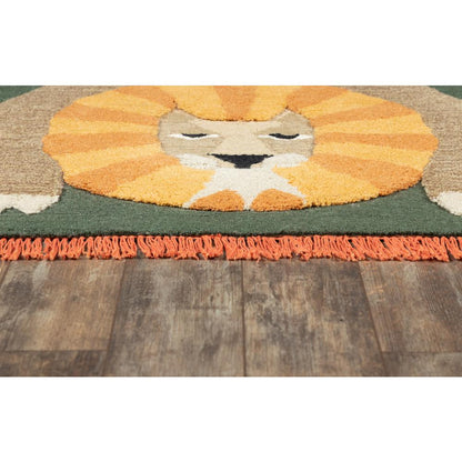 Contemporary Rectangle Area Rug, Green, 5' X 7'
