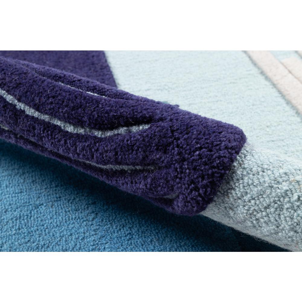 Contemporary Rectangle Area Rug, Blue, 5' X 7'