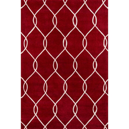 Contemporary Rectangle Area Rug, Red, 3'6" X 5'6"