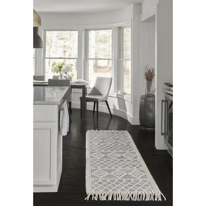 Contemporary Runner Area Rug, Blue, 2'3" X 8' Runner
