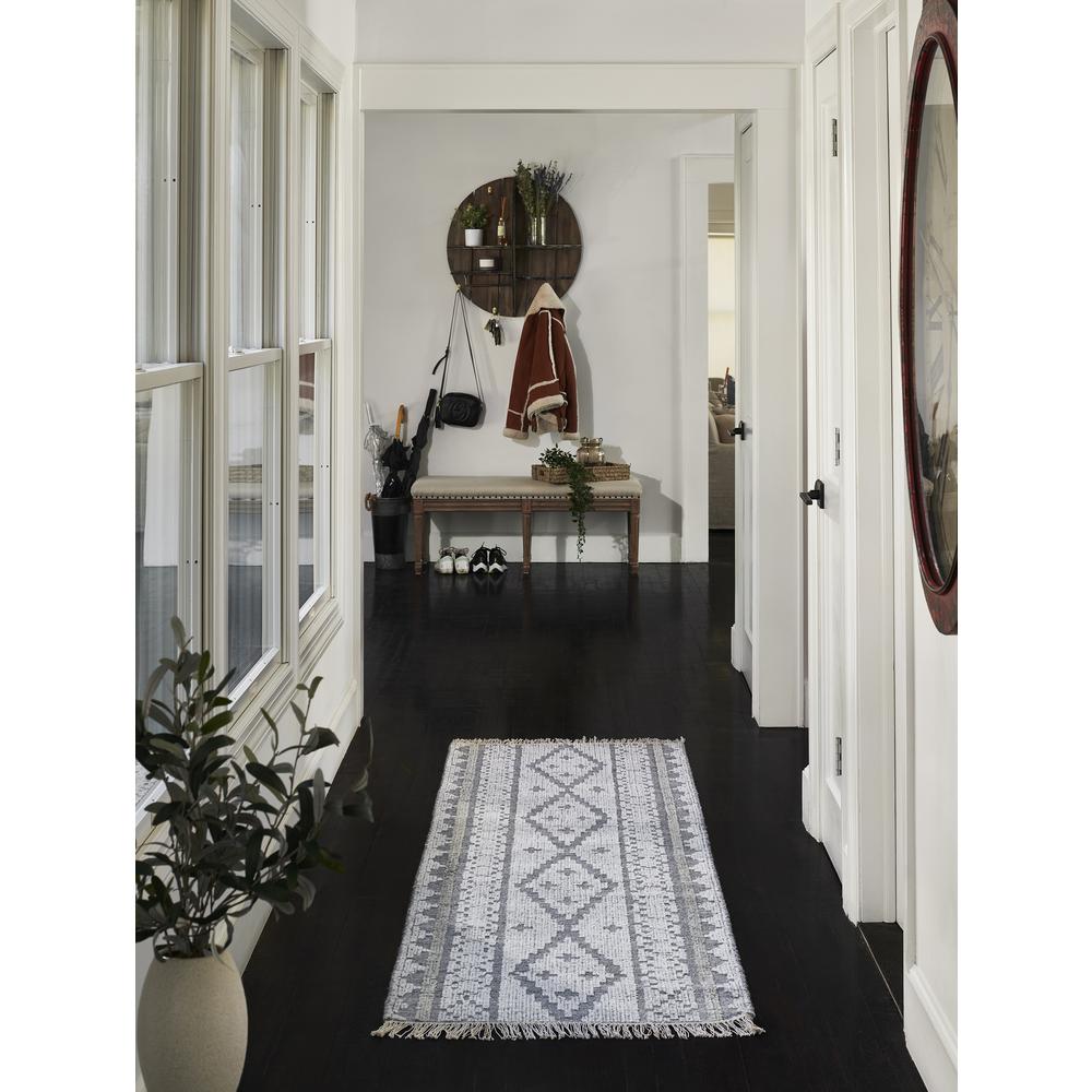 Traditional Runner Area Rug, Grey, 2'3" X 8' Runner