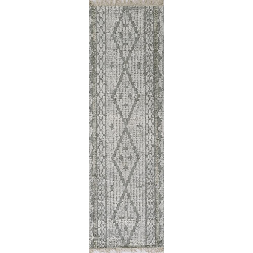 Traditional Runner Area Rug, Grey, 2'3" X 8' Runner