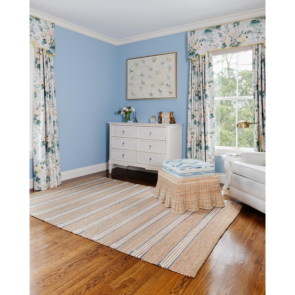 Contemporary Rectangle Area Rug, Blue, 3'6" X 5'6"