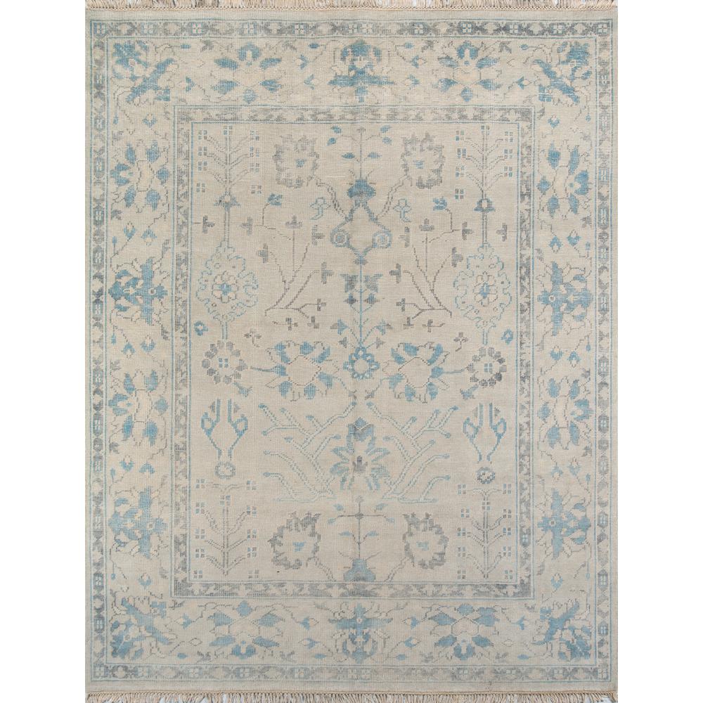 Traditional Rectangle Area Rug, Ivory, 5'6" X 8'6"