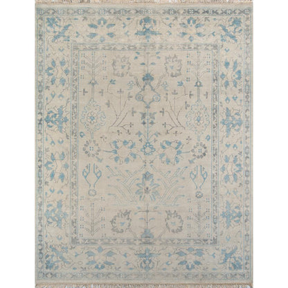 Traditional Rectangle Area Rug, Ivory, 5'6" X 8'6"
