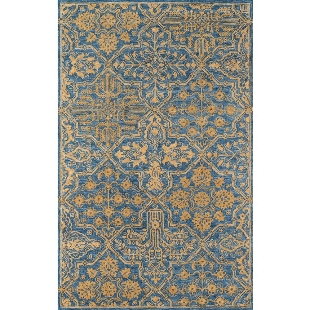 Traditional Rectangle Area Rug, Blue, 3'6" X 5'6"