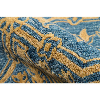 Traditional Rectangle Area Rug, Blue, 3'6" X 5'6"