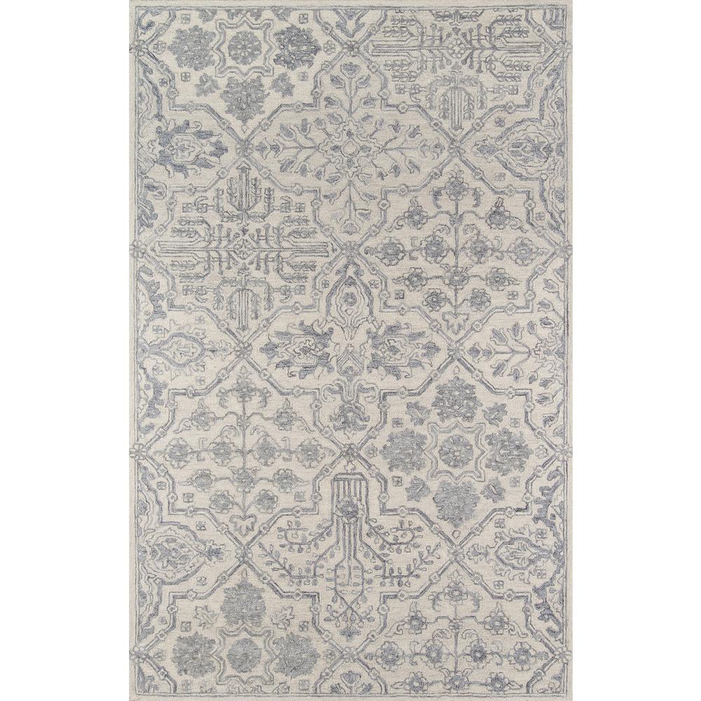 Traditional Rectangle Area Rug, Grey, 3'6" X 5'6"