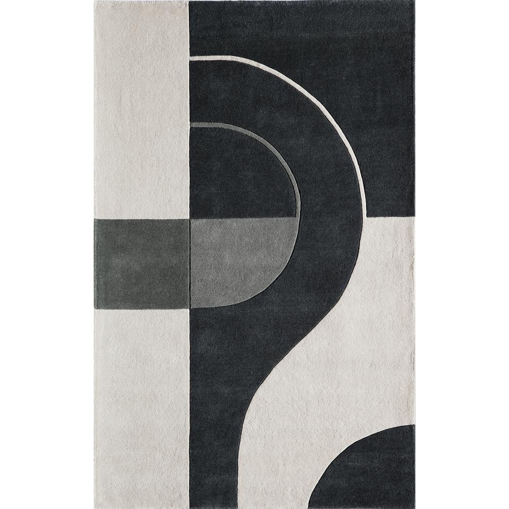 Contemporary Rectangle Area Rug, Charcoal, 5' X 8'