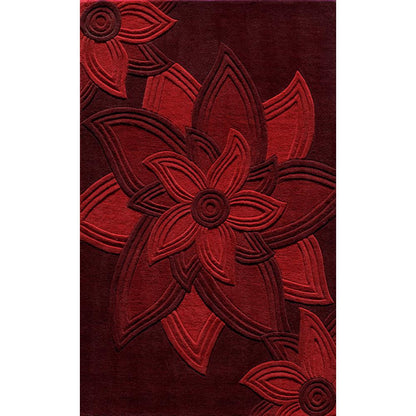 Transitional Rectangle Area Rug, Red, 5' X 8'