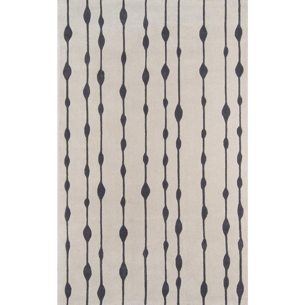 Contemporary Rectangle Area Rug, Grey, 5' X 8'