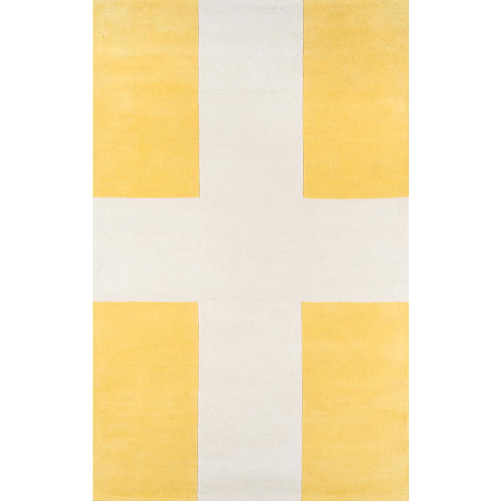 Contemporary Rectangle Area Rug, Yellow, 5' X 8'