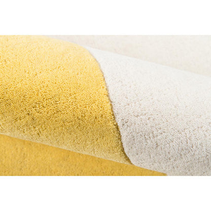 Contemporary Rectangle Area Rug, Yellow, 5' X 8'