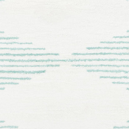 Modern Rectangle Area Rug, Aqua, 2' X 3'