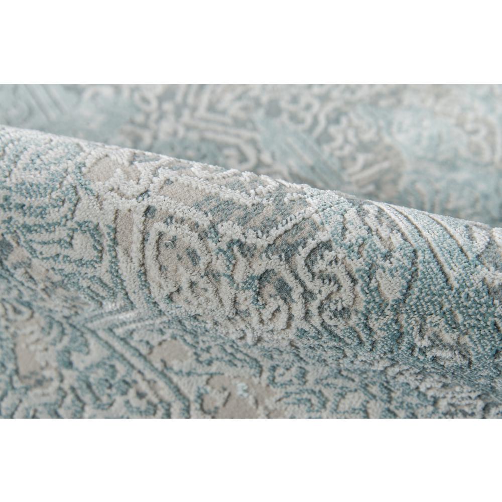 Traditional Rectangle Area Rug, Light Blue, 3'10" X 5'7"